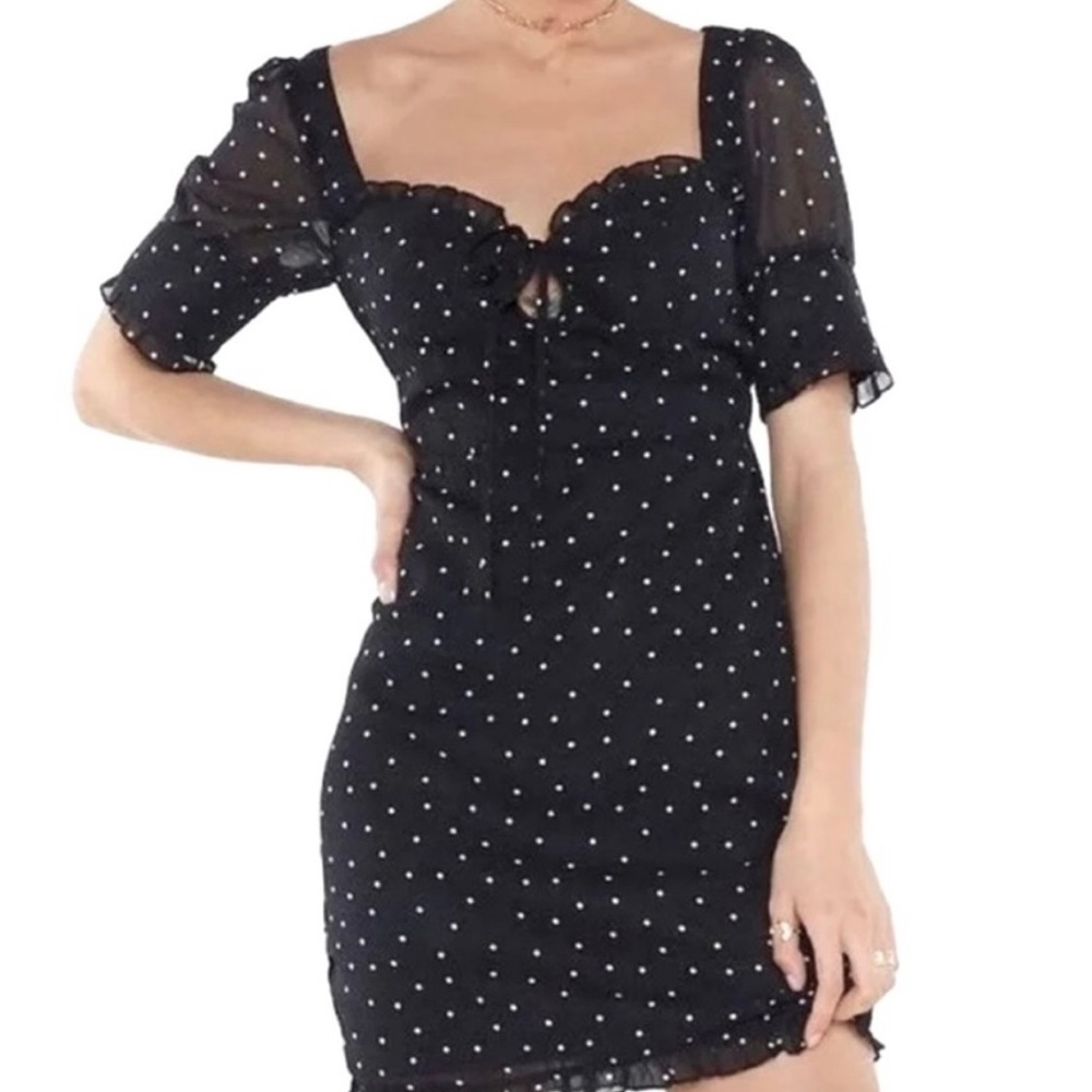 Nasty Gal | NWT You Dot It Good Black Polka Dot Mini Dress